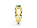 Yellow gold Fancy Green Heart  Solitaire Split Shank Pave Diamond Ring_30