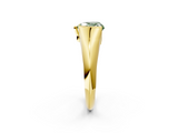 Yellow gold Fancy Green Heart  Solitaire Tension Set Diamond Ring_2