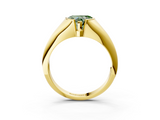 Yellow gold Fancy Green Heart  Solitaire Tension Set Diamond Ring_3