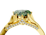 Yellow gold Fancy Green Heart  Solitaire Twist Band Six-Prong Setting 4