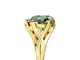 Yellow gold Fancy Green Heart  Solitaire Twist Band Six-Prong Setting 5