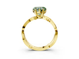Yellow gold Fancy Green Heart  Solitaire Twist Band with Pavé Accents and Four-Prong Setting_23