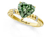 Yellow gold Fancy Green Heart  Solitaire Twisted Band Prong Set Engagement Ring_29