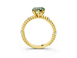 Yellow gold Fancy Green Heart  Solitaire Twisted Band Prong Set Engagement Ring_31