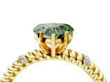 Yellow gold Fancy Green Heart  Solitaire Twisted Band Prong Set Engagement Ring_32