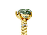 Yellow gold Fancy Green Heart  Solitaire Twisted Band Prong Set Engagement Ring_33