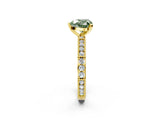 Yellow gold Fancy Green Heart  Solitaire with Pavé Band and Four-Prong Setting_31