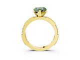 Yellow gold Fancy Green Heart  Solitaire with Pavé Band and Four-Prong Setting_32