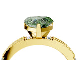 Yellow gold Fancy Green Heart  Solitaire with Pavé Band and Four-Prong Setting_33