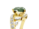 Yellow gold Fancy Green Heart  Solitaire with Pavé Twist Band and Four-Prong Setting_5