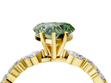 Yellow gold Fancy Green Heart  Solitaire with Side Stones on a Pavé Band and Four-Prong Setting_4