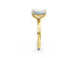 Yellow gold Fancy Green Heart  and Emerald Cut Toi Moi Ring with Prong Setting_31