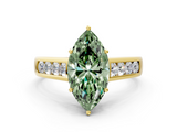 Yellow gold Fancy Green Marquise  Brilliant Channel-Set Solitaire Ring with Four-Prong Setting_20