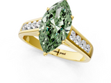 Yellow gold Fancy Green Marquise  Brilliant Channel-Set Solitaire Ring with Four-Prong Setting_21