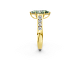 Yellow gold Fancy Green Marquise  Brilliant Channel-Set Solitaire Ring with Four-Prong Setting_22