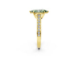 Yellow gold Fancy Green Marquise  Brilliant Cut Diamond Engagement Ring with Pavé Band and Four-Prong Setting_50