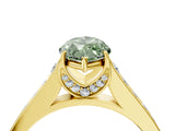Yellow gold Fancy Green Marquise  Brilliant Cut Diamond Engagement Ring with Pavé Band and Four-Prong Setting_52