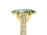 Yellow gold Fancy Green Marquise  Brilliant Cut Diamond Engagement Ring with Pavé Band and Four-Prong Setting_53