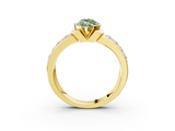 Yellow gold Fancy Green Marquise  Brilliant Diamond Channel Set Wide Band Ring with Bezel Setting_23