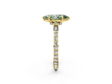 Yellow gold Fancy Green Marquise  Brilliant Pavé Band Solitaire with Four-Prong Setting_43