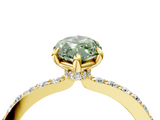 Yellow gold Fancy Green Marquise  Brilliant Pavé Band Solitaire with Four-Prong Setting_45