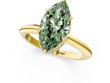 Yellow gold Fancy Green Marquise  Brilliant Solitaire Engagement Ring with Six-Prong Setting and Classic Band_21