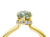 Yellow gold Fancy Green Marquise  Brilliant Solitaire Engagement Ring with Six-Prong Setting and Classic Band_24