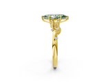 Yellow gold Fancy Green Marquise  Brilliant Solitaire with Leaf Motif Band and Four-Prong Setting_65