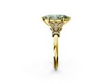 Yellow gold Fancy Green Marquise  Brilliant Solitaire with Pave Band and Four-Prong Setting_22