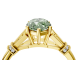 Yellow gold Fancy Green Marquise  Brilliant Solitaire with Pave Band and Four-Prong Setting_24
