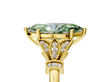 Yellow gold Fancy Green Marquise  Brilliant Solitaire with Pave Band and Four-Prong Setting_25