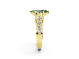 Yellow gold Fancy Green Marquise  Brilliant Solitaire with Side Stones on a Pave Band and Four-Prong Setting_26