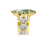 Yellow gold Fancy Green Marquise  Brilliant Solitaire with Side Stones on a Pave Band and Four-Prong Setting_29