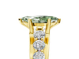 Yellow gold Fancy Green Marquise  Brilliant Solitaire with Side Stones on a Pave Band and Four-Prong Setting_59