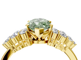 Yellow gold Fancy Green Marquise  Cluster Diamond Engagement Ring with Pavé Band and Four-Prong Setting_50