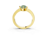 Yellow gold Fancy Green Marquise Cut Brilliant Channel-Set Diamond Ring with Bezel Prong Setting_3