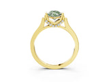 Yellow gold Fancy Green Marquise Cut Brilliant Solitaire Diamond Ring with Channel Set Band and Bar Prong Setting_15