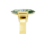 Yellow gold Fancy Green Marquise Cut Brilliant Solitaire Diamond Ring with Channel Set Band and Bar Prong Setting_17