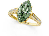 Yellow gold Fancy Green Marquise  Cut Cathedral Pave Diamond Engagement Ring with Six-Prong Setting_54