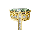 Yellow gold Fancy Green Marquise  Cut Cathedral Pave Diamond Engagement Ring with Six-Prong Setting_58