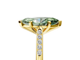 Yellow gold Fancy Green Marquise  Cut Channel Set Solitaire Engagement Ring with Four-Prong Setting_213
