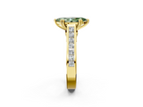 Yellow gold Fancy Green Marquise  Cut Channel Set Solitaire Engagement Ring with Prong Setting_22