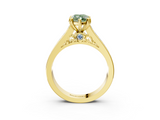 Yellow gold Fancy Green Marquise  Cut Channel Set Solitaire Engagement Ring with Prong Setting_23