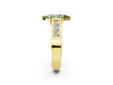 Yellow gold Fancy Green Marquise Cut Cut Channel Set Solitaire Ring with Four-Prong Setting_2