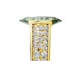 Yellow gold Fancy Green Marquise Cut Cut Diamond Channel Set Pave Band with Tension Prong Setting_5