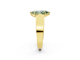 Yellow gold Fancy Green Marquise Cut Cut Diamond Channel Set Solitaire Ring with Four-Prong Setting_2