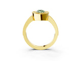Yellow gold Fancy Green Marquise Cut-Cut Diamond Halo Engagement Ring with Pave Band and Prong Setting_3