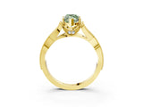 Yellow gold Fancy Green Marquise Cut Cut Diamond Twisted Band with Milgrain Pave Setting and Four-Prong Setting_3