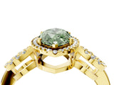 Yellow gold Fancy Green Marquise Cut Cut Halo Diamond Infinity Band with Four-Prong Setting_4