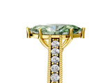 Yellow gold Fancy Green Marquise Cut Cut Pave Band Milgrain Solitaire Ring_5